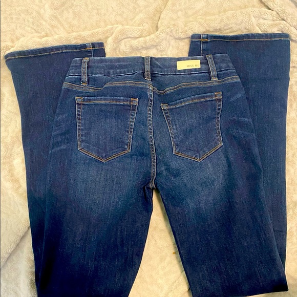 Miss Me Mid Rise Boot Jeans Dark Wash Stretch - Picture 3 of 5